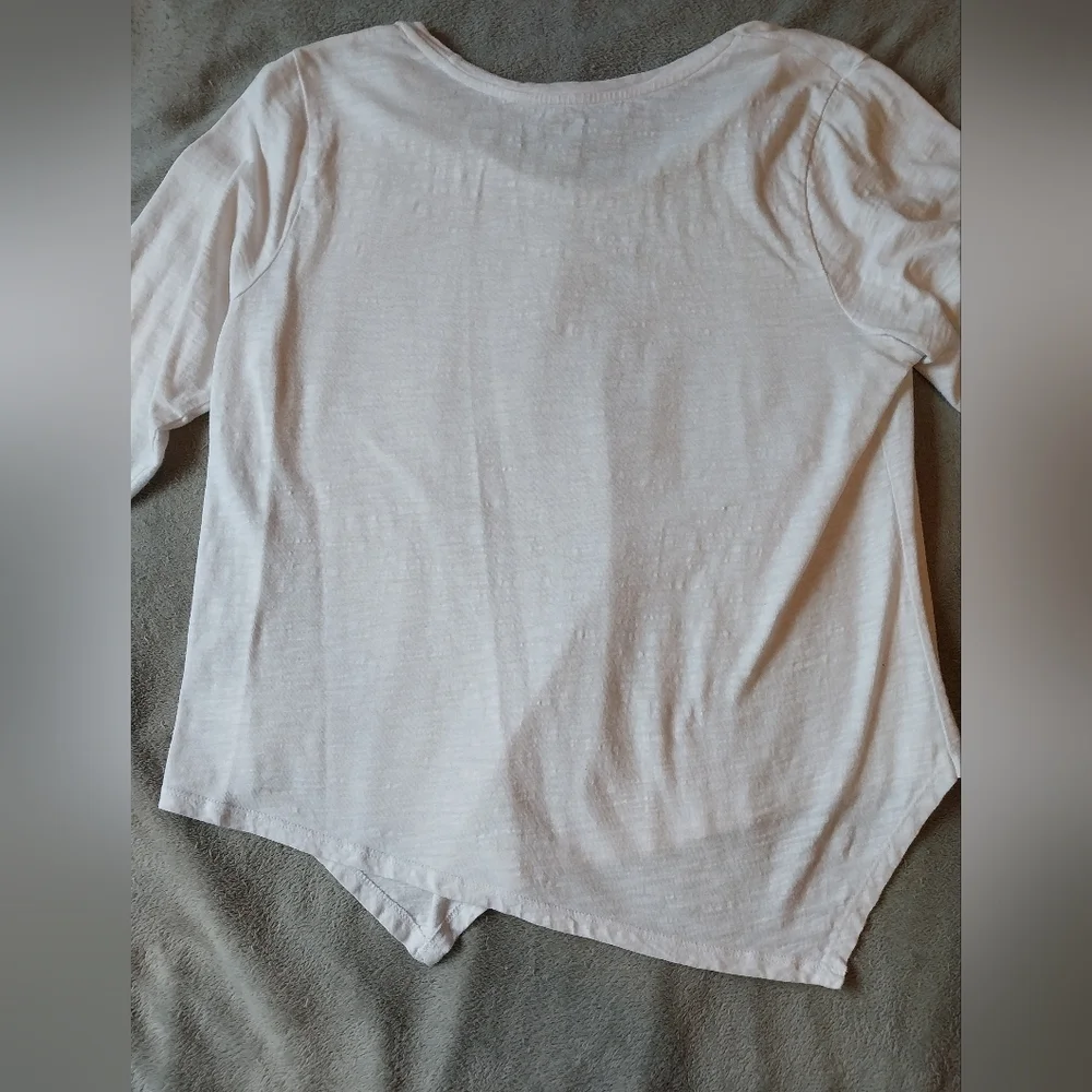 Studio Park 3/4 Sleeve Slub Knit Top M - Picture 2 of 5